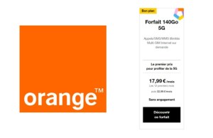 Orange : un prix incroyablement bas pour ce forfait 5G de 140 Go, et sans engagement Orange : un prix incroyablement bas pour ce forfait 5G de 140 Go, et sans engagement