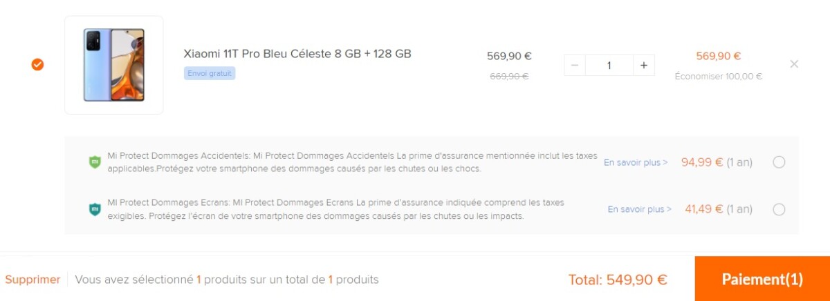 Xiaomi 11T pro final price