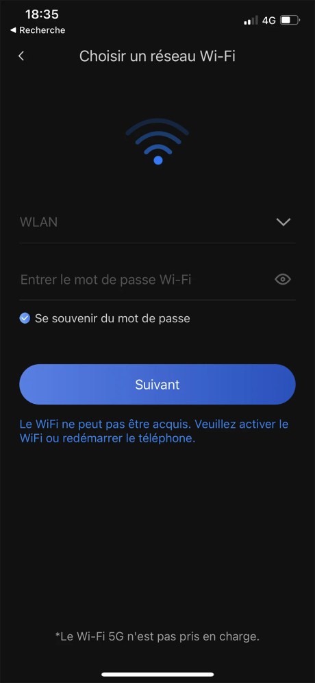 Vous devrez entrer votre code Wi-Fi pour l’installation et ce n’est que le premier pas // Source : Yazid Amer - Frandroid