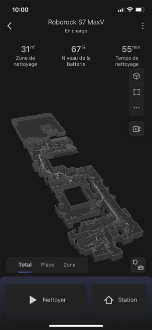 La carte 3D est intéressante pour visualiser en relief les mouvements de son robot, mais n’a pas d’usage réellement pratique  // Source : Yazid Amer - Frandroid