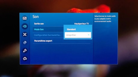 Deux modes d'écoute : standard ou amplifié (pour une scène sonore plus large).