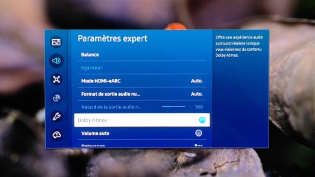 Le téléviseur supporte le format Dolby Atmos.