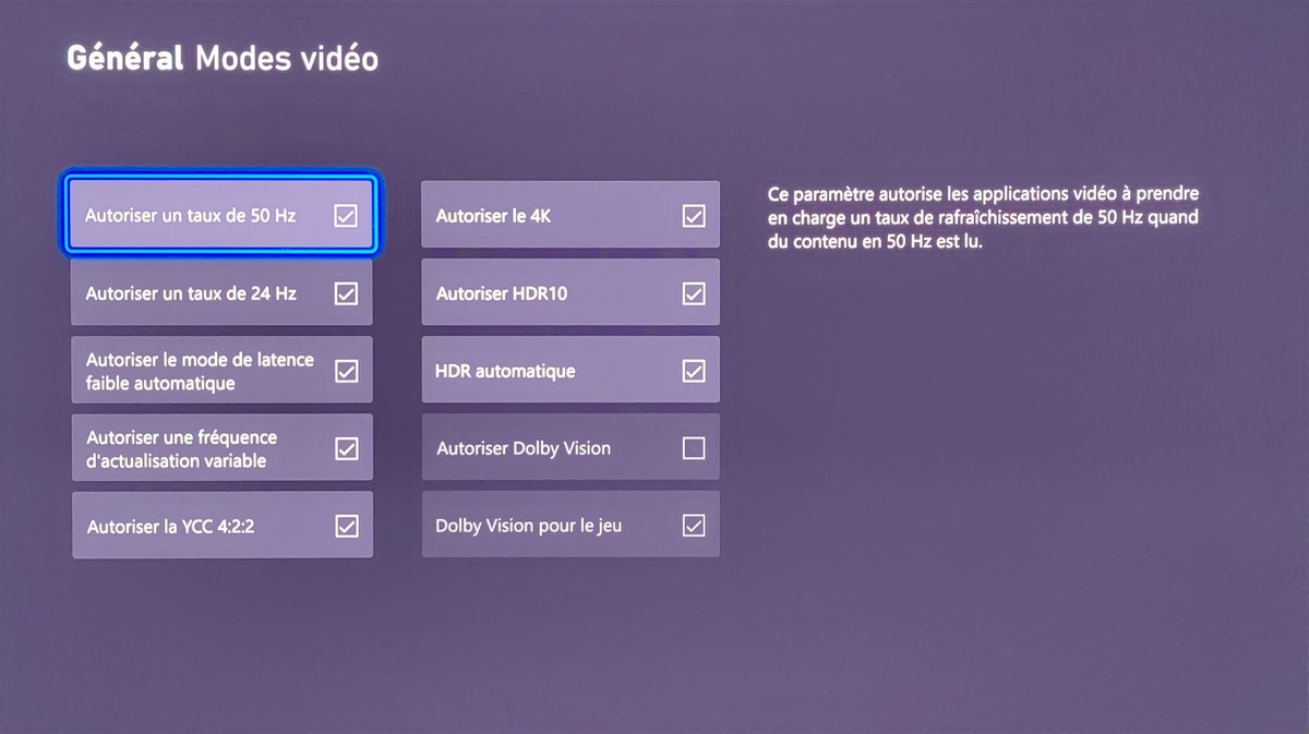 Ok pour l'optimisation VRR et les autres modes mais pas de Dolby Vision.