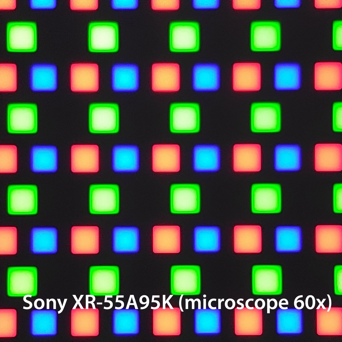 Dalle QD-OLED au microscope 60x.