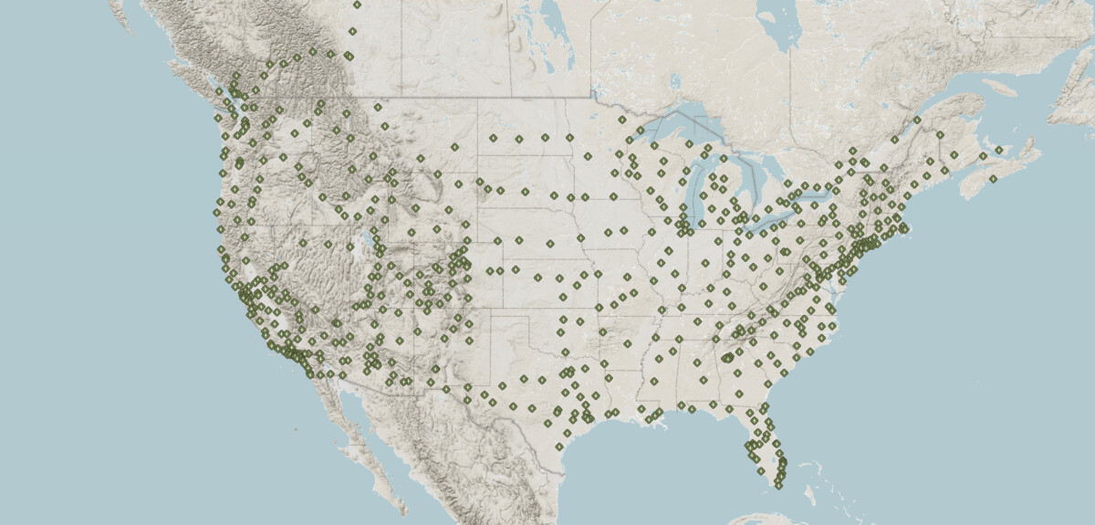 La carte des chargeurs Rivian