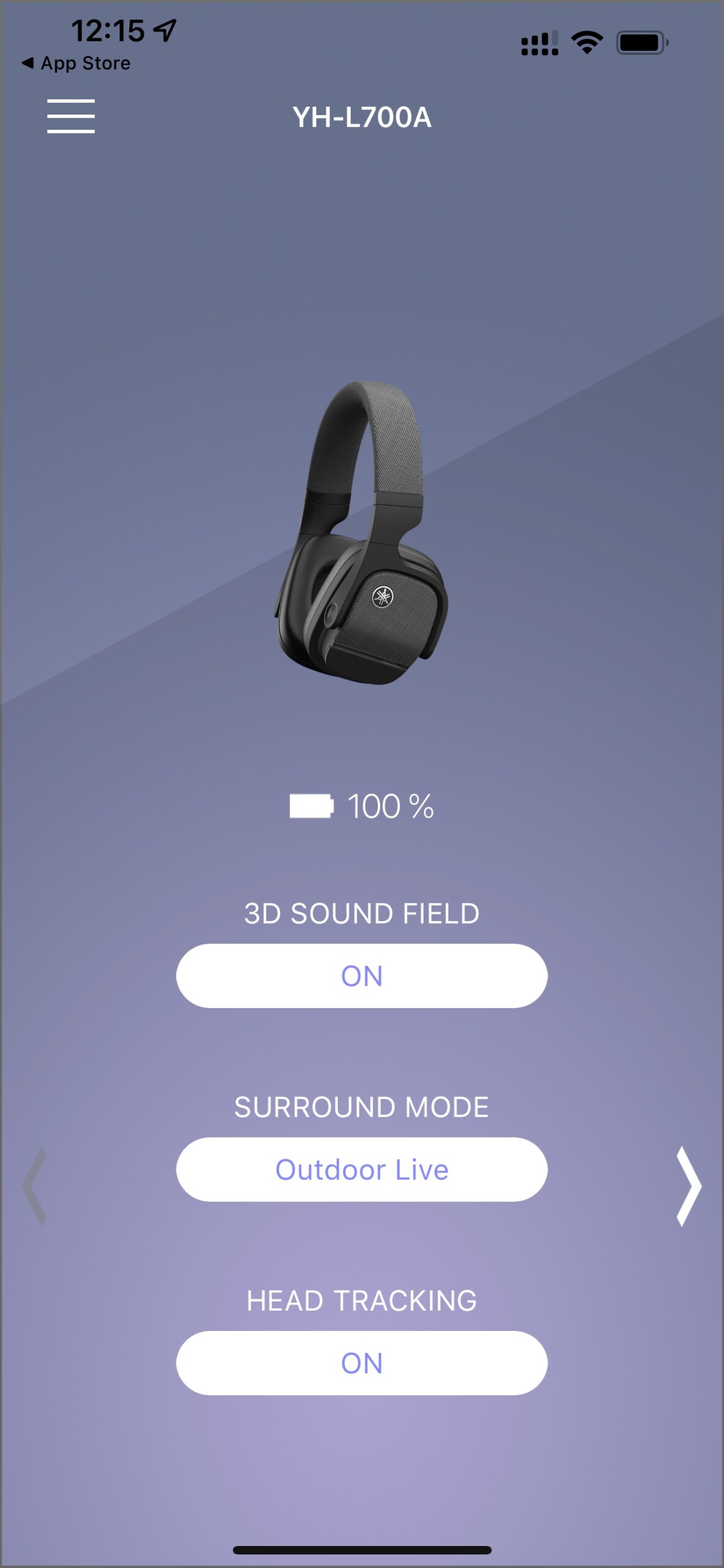 Les modes d'optimisation audio sont uniquement accessibles dans l'app.