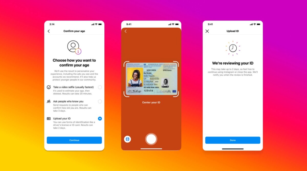 Vérification âge Instagram