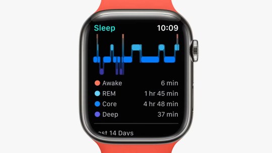 Le suivi du sommeil sur watchOS 9 // Source : Apple