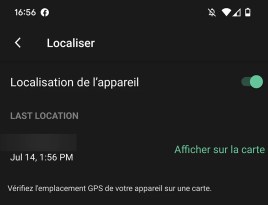 Il est possible de géolocaliser la caméra grâce à son GPS intégré, pratique pour la retrouver si elle est dérobée // Source : Yazid Amer - FRANDROID