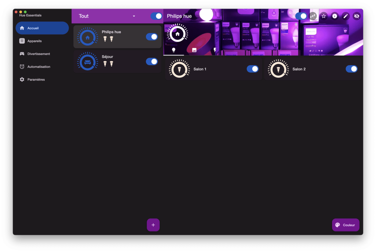  cette app permet de gérer ses éclairages depuis un Mac