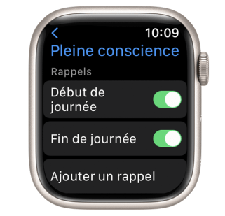 Vous pouvez activer des rappels de pleine conscience // Source : Apple