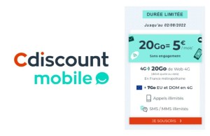 cdiscount mobile 20 Go juillet 2022
