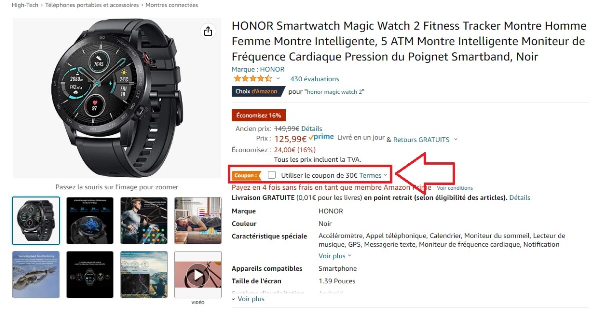 coupon honor magic watch 2 amazon