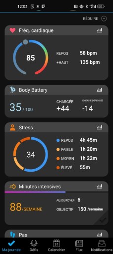 Garmin Connect rassemble un grand nombre de données.