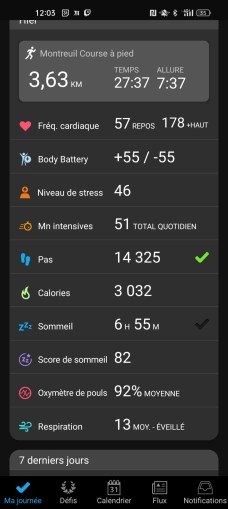 Garmin Connect rassemble un grand nombre de données.