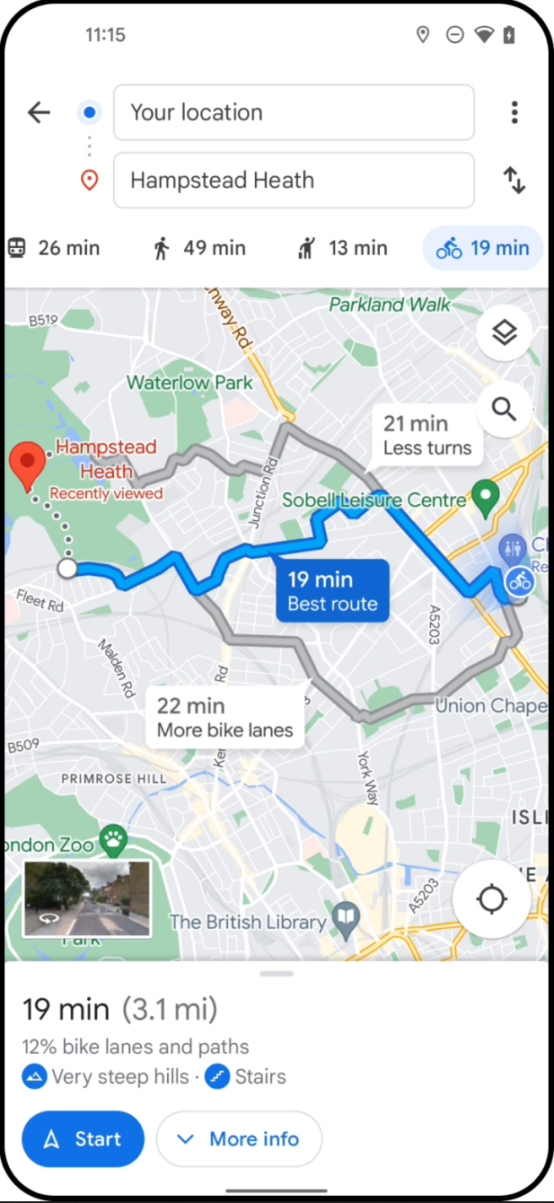 google-maps-itinéaire-vélo