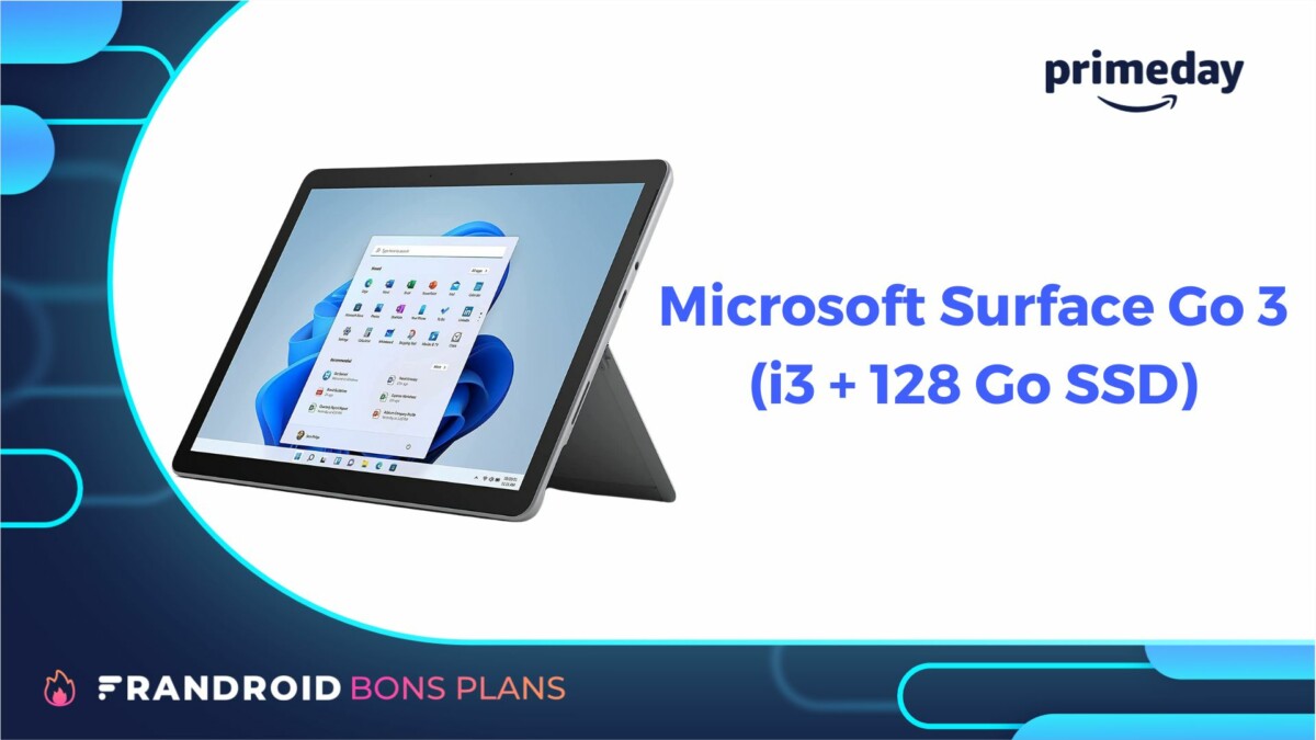 Microsoft Surface Go 3 (i3 + 128 Go SSD)  — Prime Day 2022
