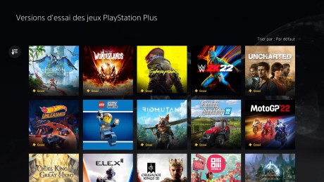 La liste des jeux disponibles en version d'essai // Source : FRANDROID