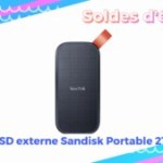 Le prix du SSD portable 2 To de SanDisk est en forte baisse pour la fin des soldes
