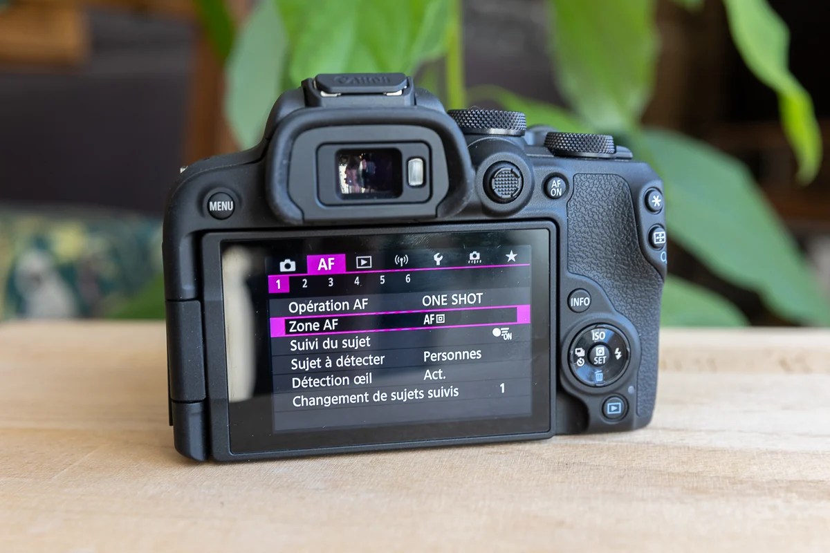 menus appareil photo