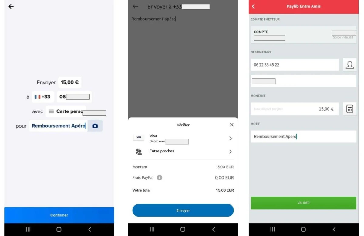 Applications SMS virement instant