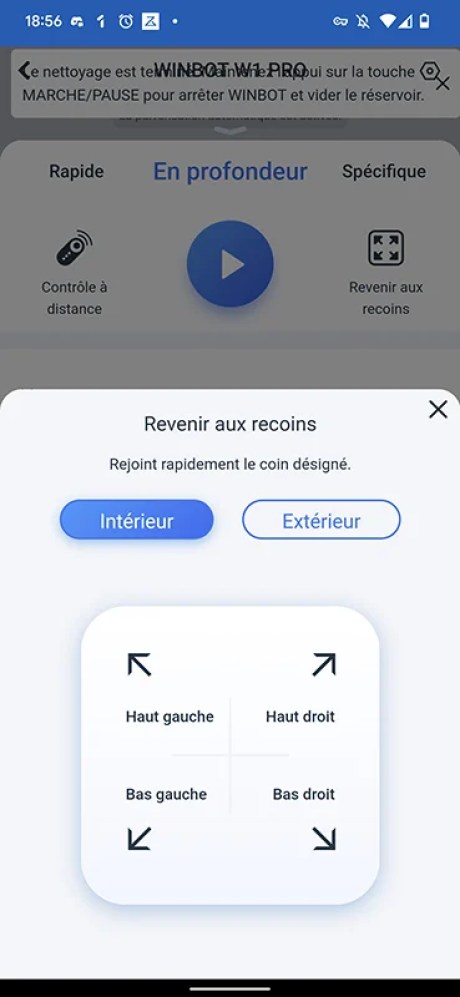 Cette fonction permet d’ordonner au robot de se rendre sur un coin précis, très pratique quand vous traitez une grande véranda // Source : Yazid Amer - Frandroid