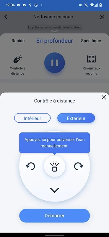 La télécommande est idéale pour peaufiner un nettoyage // Source : Yazid Amer - Frandroid