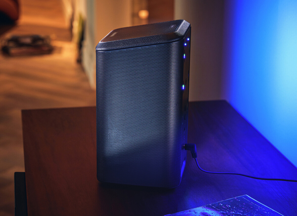 Les LED au dos de l'enceinte Philips Fidelio FS1