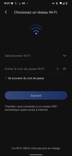 Entrez votre code Wi-Fi et l’association s’effectuera automatiquement entre le robot et votre réseau sans-fil // Source : Yazid Amer - Frandroid