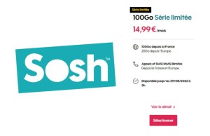 Sosh lance un forfait pour les voyageurs : 100 Go en France + 20 Go en Europe/DOM