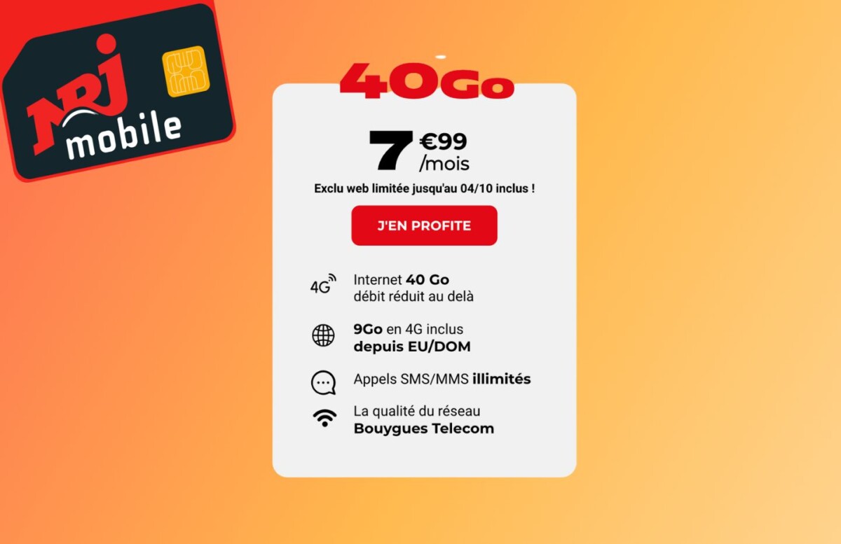 Ce forfait mobile 40 Go à petit prix même après 1 an reste seulement quelques jours chez cet opérateur