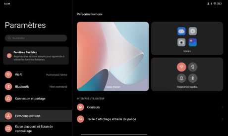 ColorOS 12 sur tablette // Source : Frandroid