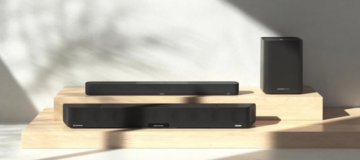 La gamme Ambeo de Sennheiser avec l'Ambeo Soundbar Plus, l'Ambeo Soundbar Max et l'Ambeo Sub