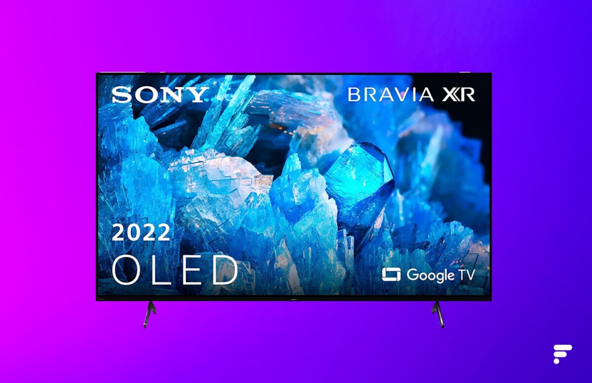 Sony Bravia XR-55A75K fond violet