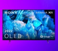 Sony Bravia XR-55A75K fond violet