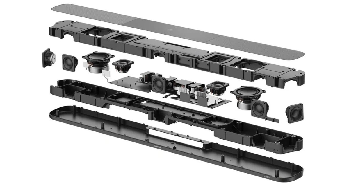 Vue décomposée de la Sennheiser Ambeo Soundbar Plus