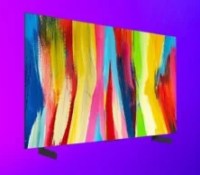 TV LG OLED 42C2 fond violet