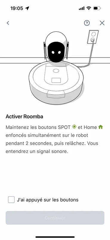 Il suffit de forcer la détection directement sur le robot pour initier l’installation manuelle // Source : Yazid Amer - Frandroid