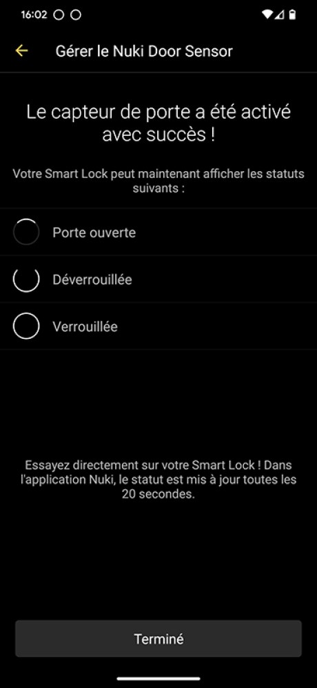 L’état du cercle lumineux de la serrure est reproduit à l’identique sur l’app  // Source : Yazid Amer - Frandroid