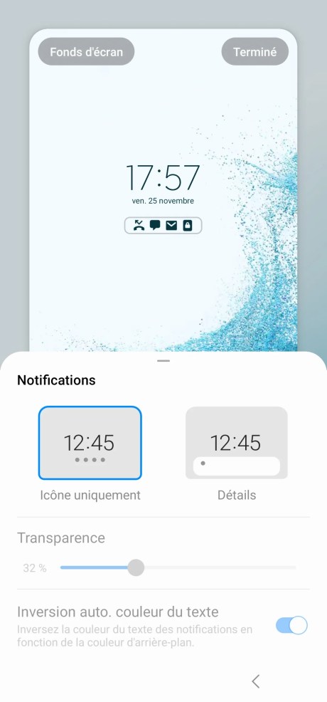 Personnalisation écran verrouillé One UI 5 Samsung notificiations aaa