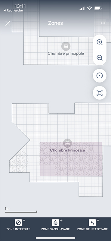Le robot détecte automatiquement les zones de tapis ou de moquette // Source : Yazid Amer - Frandroid