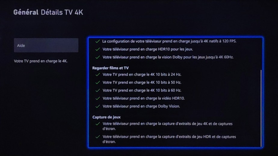 Tous les voyants sont au vert.