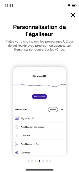 Plusieurs profils d'égalisation sont proposés.