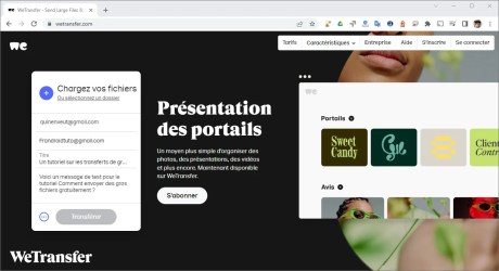 Comment envoyer des gros fichiers gratuitement We Transfer 01