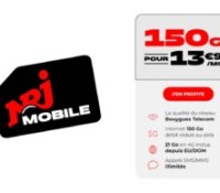 NRJ Mobile forfait 5G 150Go Janvier 2023