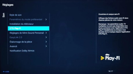 La configuration avec DTS Play-Fi.