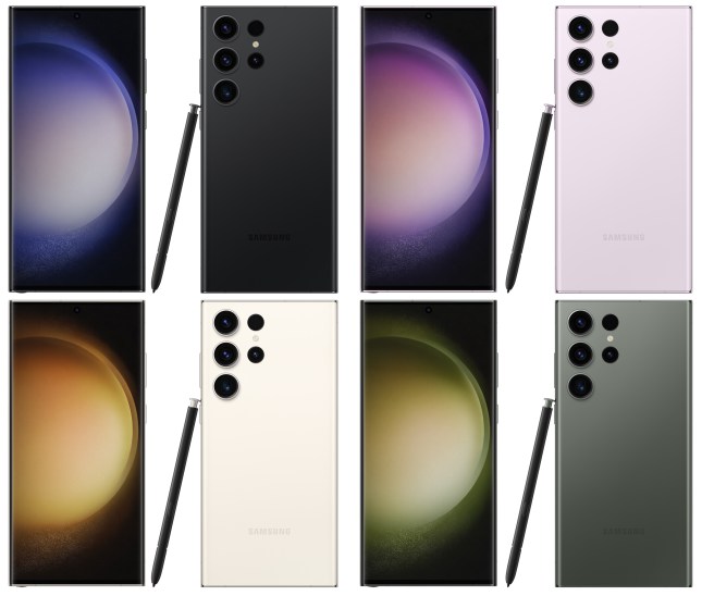 Les coloris du Samsung Galaxy S23 Ultra  // Source : Evan Blass