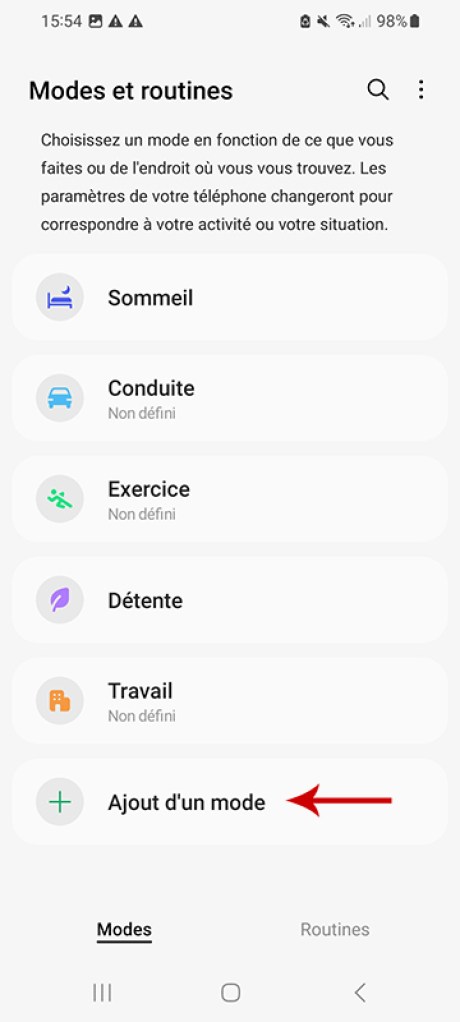 Comment utiliser les modes et les routine Samsung UI 5 29