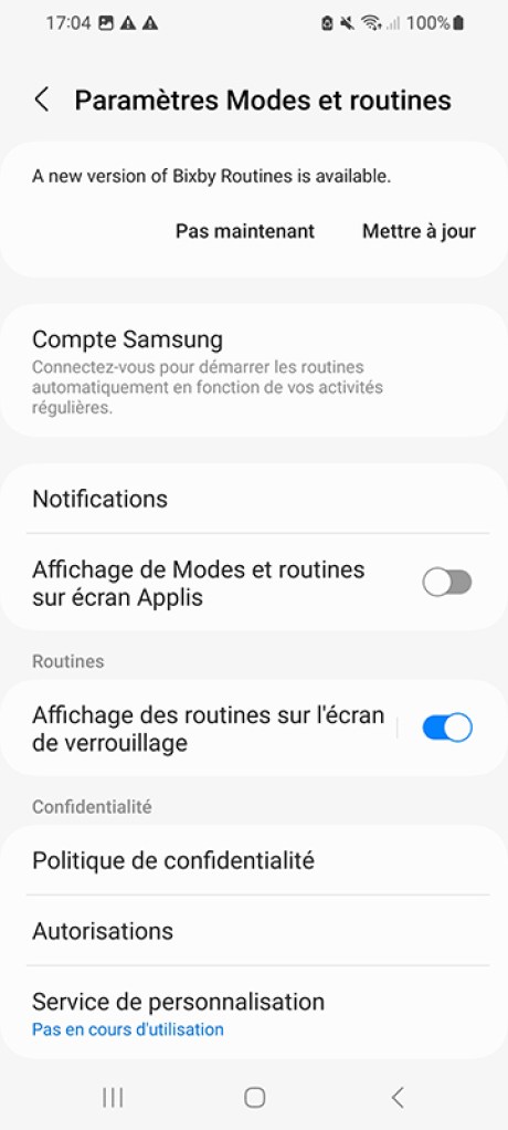 Comment utiliser les modes et les routine Samsung UI 5.0 A