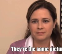 Pam dans The Office disant "c'est la même image"